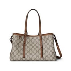 Riproduzione Fedele Borse Imitazioni tote piccola Gucci GG Emblem 815214 Caffè imitazioni