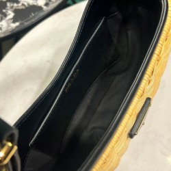 Qualità Specchio Replica Imitazione Perfetta Prada Arque in vimini e pelle 1BC202 Nero Riproduzione Fedele Imitazione Replica Perfetta Prada Arque in vimini e pelle 1BC202 Nero imitazioni