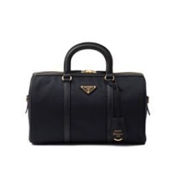Riproduzione Fedele Prada Borse Firmate Replica tote Fever-Edition in nylon riciclato e Safiano Nero imitazioni