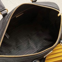 Riproduzione Fedele Prada Borse Firmate Replica tote Fever-Edition in nylon riciclato e Safiano Nero imitazioni