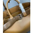 Imitazione Borsa a mano grande con fibbia Prada con cintura 1BA416 Caffè