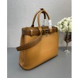 Imitazione Borsa a mano grande con fibbia Prada con cintura 1BA416 Caffè