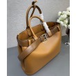 Imitazione Borsa a mano grande con fibbia Prada con cintura 1BA416 Caffè