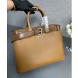 Imitazione Borsa a mano grande con fibbia Prada con cintura 1BA416 Caffè