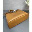 Imitazione Borsa a mano grande con fibbia Prada con cintura 1BA416 Caffè