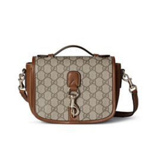 Imitazione Borsa a tracolla mini Gucci con stemma GG 815211 Caffè Imitazione Borsa a tracolla mini Gucci con stemma GG 815211 Caffè