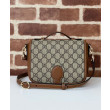 Imitazione Borsa a tracolla mini Gucci con stemma GG 815211 Caffè Imitazione Borsa a tracolla mini Gucci con stemma GG 815211 Caffè