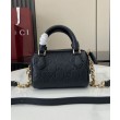 Imitazione Borse Replica con manico superiore Super Mini Gucci GG Emblem 815256 Nera