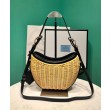 Imitazione Replica Perfetta Prada Arque in vimini e pelle 1BC202 Nero