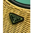 Imitazione Replica Perfetta Prada Arque in vimini e pelle 1BC202 Nero