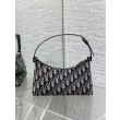 Mini borsa Dior 30 Montaigne Cigale in jacquard blu obliquo