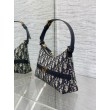Mini borsa Dior 30 Montaigne Cigale in jacquard blu obliquo