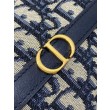 Mini borsa Dior 30 Montaigne Cigale in jacquard blu obliquo