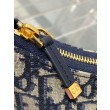 Mini borsa Dior 30 Montaigne Cigale in jacquard blu obliquo