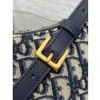 Mini borsa Dior 30 Montaigne Cigale in jacquard blu obliquo