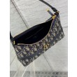 Mini borsa Dior 30 Montaigne Cigale in jacquard blu obliquo