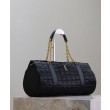 YSL Saint Laurent Gloria Nylon Trapuntato Nero