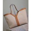YSL Saint Laurent Y Borse Replica Alta Qualità Tote in Pelle e Tela Caffè