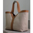 YSL Saint Laurent Y Borse Replica Alta Qualità Tote in Pelle e Tela Caffè