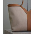 YSL Saint Laurent Y Borse Replica Alta Qualità Tote in Pelle e Tela Caffè