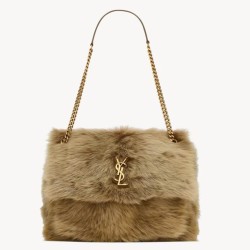 Riproduzione Fedele Borsa a tracolla grande YSL Saint Laurent Niki in montone marrone imitazioni