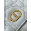 Zaino medio Dior Caro in pelle di agnello bianco Macrocannage