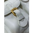 Zaino medio Dior Caro in pelle di agnello bianco Macrocannage