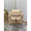Zaino medio Dior Caro in pelle di agnello macrocannage beige