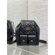 Zaino medio Dior Caro in pelle di agnello nero Macrocannage