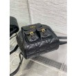 Zaino medio Dior Caro in pelle di agnello nero Macrocannage