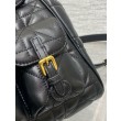Zaino medio Dior Caro in pelle di agnello nero Macrocannage