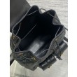 Zaino medio Dior Caro in pelle di agnello nero Macrocannage