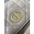 Zaino piccolo Dior Caro in Pelle di agnello beige Macrocannage