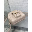 Zaino piccolo Dior Caro in Pelle di agnello beige Macrocannage