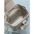 Zaino piccolo Dior Caro in Pelle di agnello beige Macrocannage