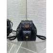 Zaino piccolo Dior Caro in pelle di agnello macrocannage nera
