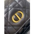 Zaino piccolo Dior Caro in pelle di agnello macrocannage nera