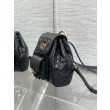 Zaino piccolo Dior Caro in pelle di agnello macrocannage nera