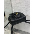 Zaino piccolo Dior Caro in pelle di agnello macrocannage nera