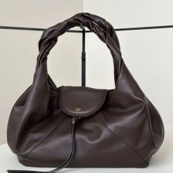 Replica qualità specchio Borse Imitazioni hobo Fendi Spy piccola/media/grande con manico ritorto color caffè
