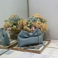 Replica Borsa Dior Bow con fiocco blu e metallo finitura oro Imitazioni Replica qualità specchio Borsa Dior Bow con fiocco blu e metallo finitura oro