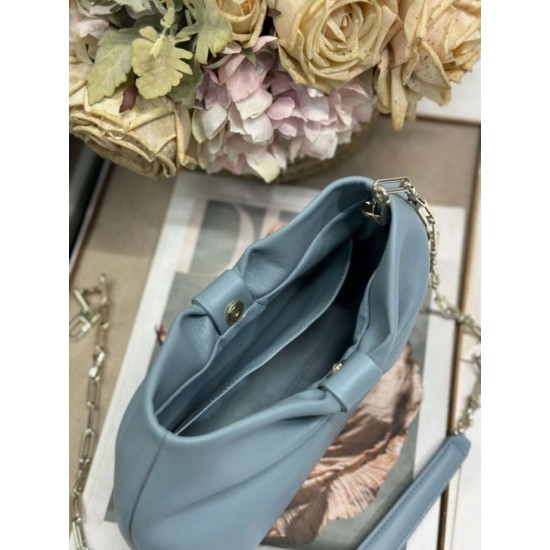 Replica qualità specchio Borsa Dior Bow con fiocco blu e metallo finitura oro