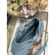 Replica qualità specchio Borsa Dior Bow con fiocco blu e metallo finitura oro
