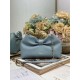 Replica qualità specchio Borsa Dior Bow con fiocco blu e metallo finitura oro