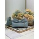 Replica qualità specchio Borsa Dior Bow con fiocco blu e metallo finitura oro