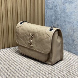 Replica Borse a tracolla vintage Niki media YSL Saint Laurent pelle cerata e oliata Albicocca Imitazioni Replica qualità specchio Borse a tracolla vintage Niki media YSL Saint Laurent pelle cerata e oliata Albicocca