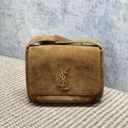 Replica qualità specchio Borsa a tracolla YSL Saint Laurent Niki Besace marrone scamosciato 