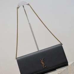Replica Pochette Kate YSL Saint Laurent pelle martellata nero Imitazioni Replica qualità specchio Pochette Kate YSL Saint Laurent pelle martellata nero