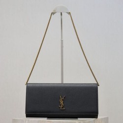 Replica qualità specchio Pochette Kate YSL Saint Laurent pelle martellata nero