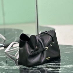 Replica Borsa a spalla Prada Dada piccola in nappa nera Imitazioni Replica qualità specchio Borsa a spalla Prada Dada piccola in nappa nera